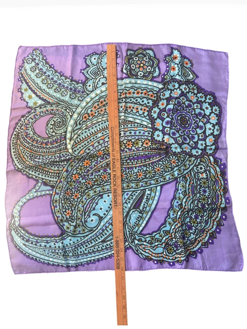 Purple Paisley Floral Silk Scarf
